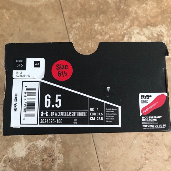 Under Armour Charged Assert Sz 6.5 Sneakers - Picture 5 of 12